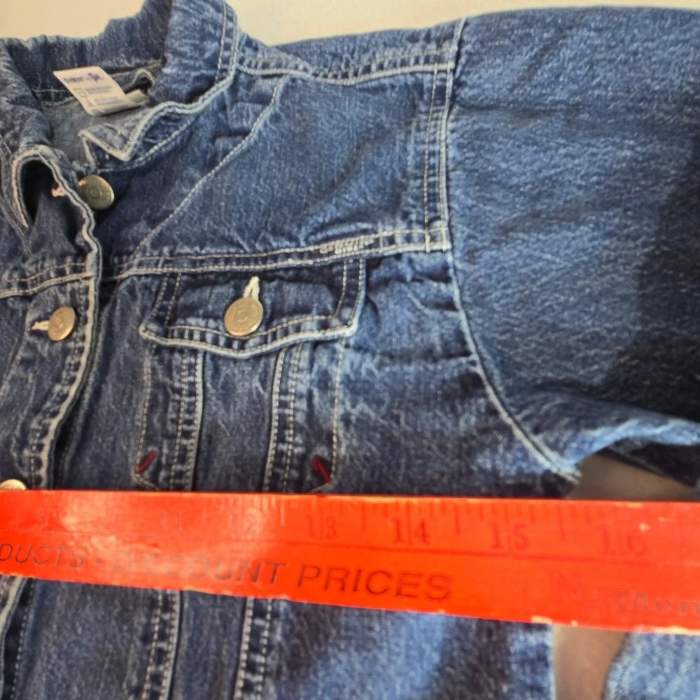 OshKosh B'gosh Tour Jean Jacket Custom Embroidered Denim Girls Size 7